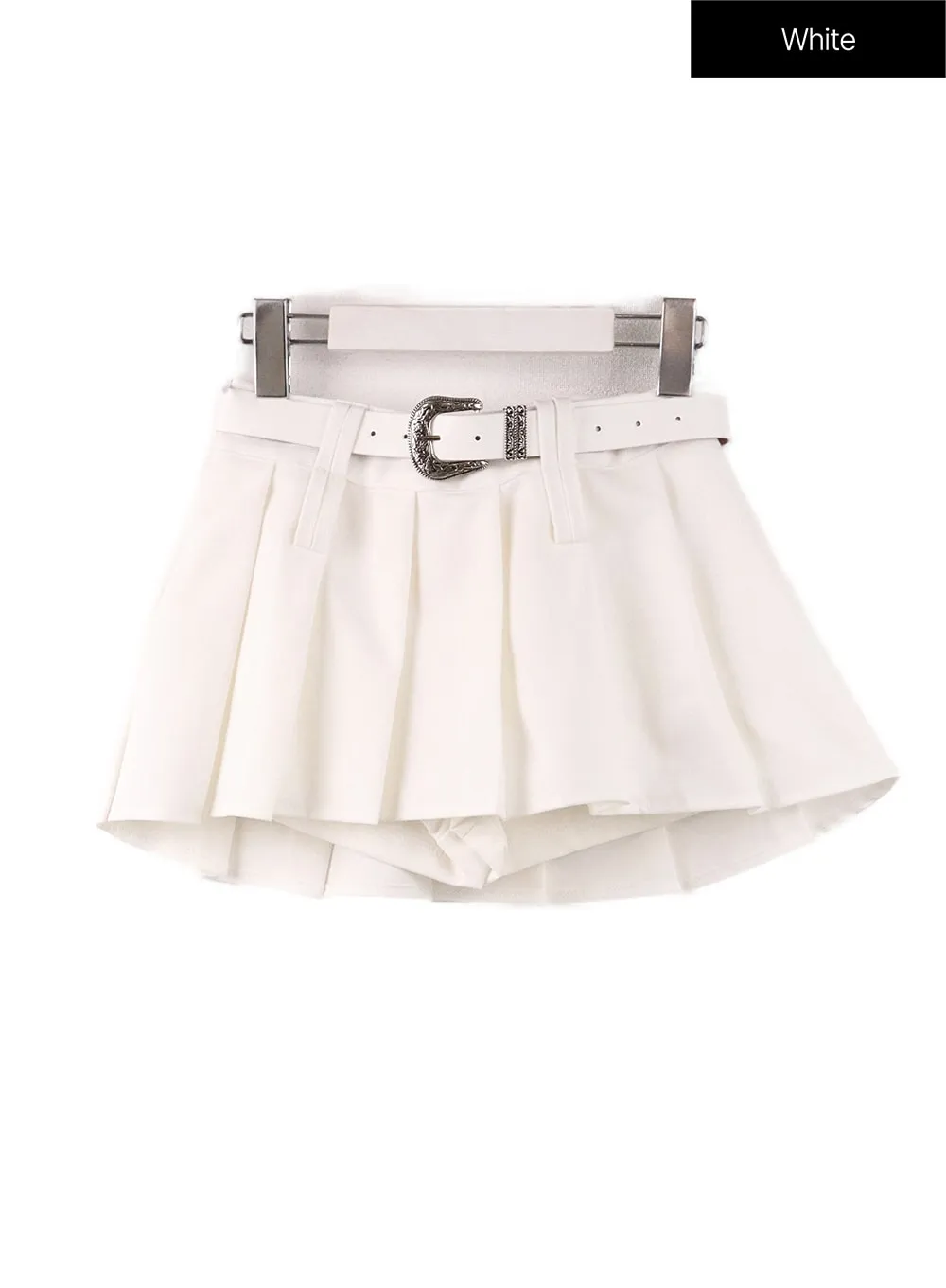 Solid Pleated Mini Skirt IF408