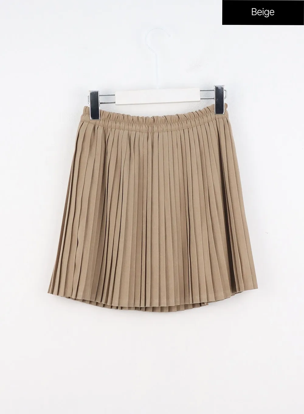 Solid Pleated Mini Skirt OO312