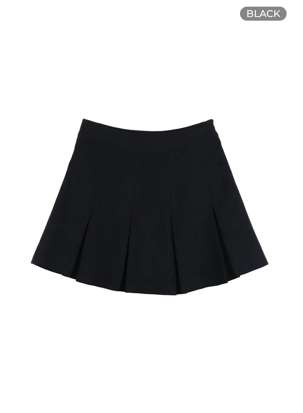 Solid Pleated Mini Skirt OY417