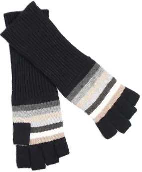 Striped Fingerless Acrylic Knit Glove