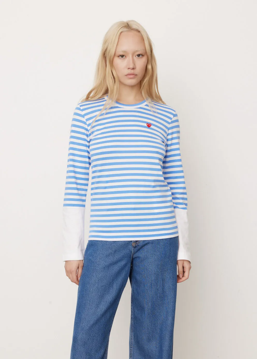 Striped White Long Sleeve T-Shirt