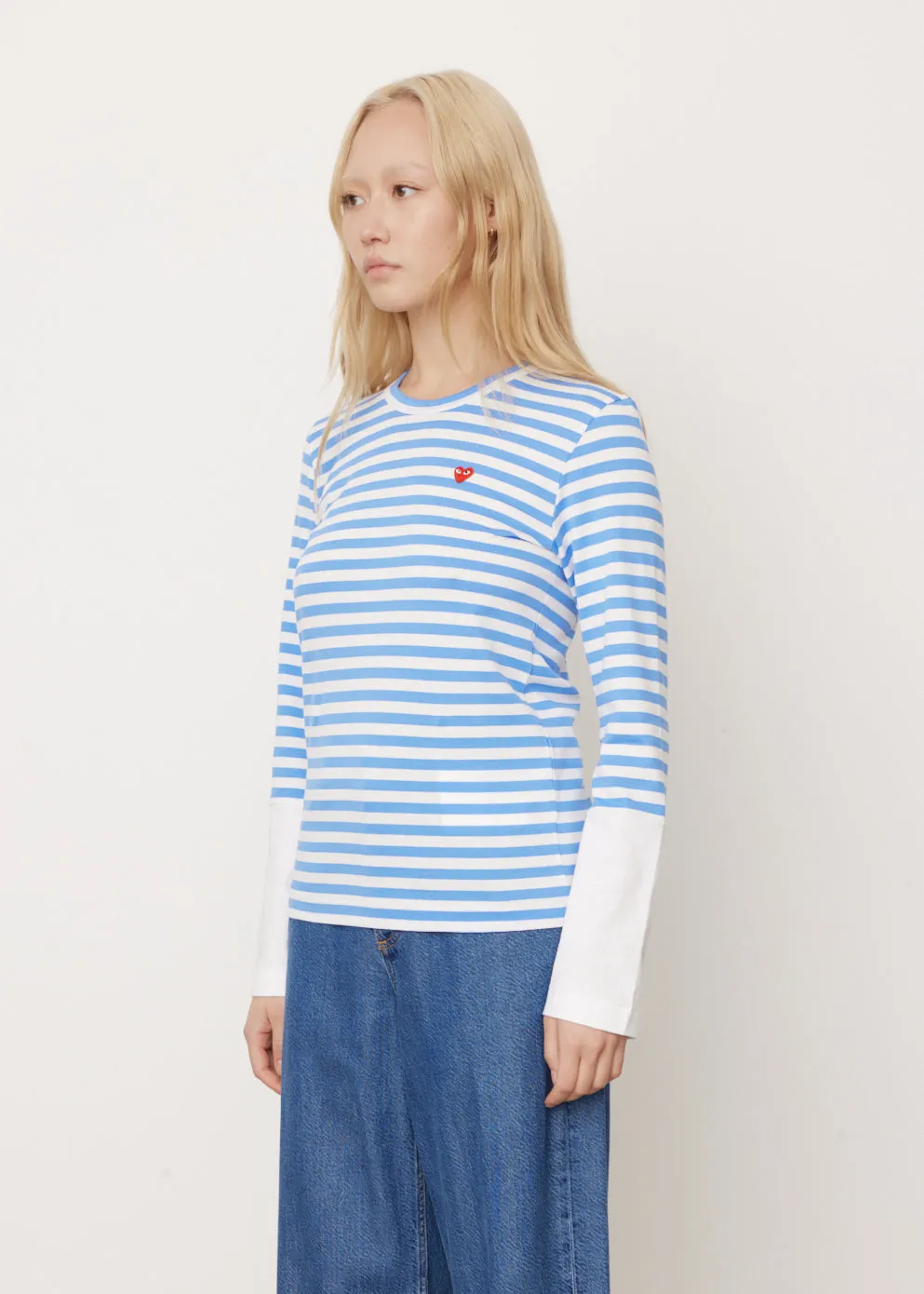 Striped White Long Sleeve T-Shirt