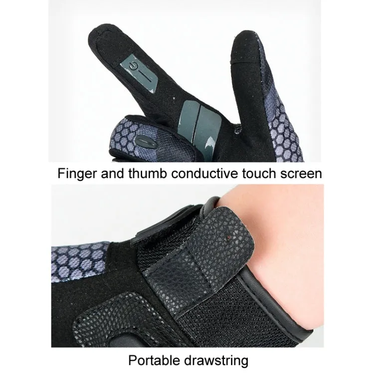 SULAITE Motorcycle Anti-fall Touch Screen Breathable Mesh Cycling Gloves, Size: L(Black Blue)