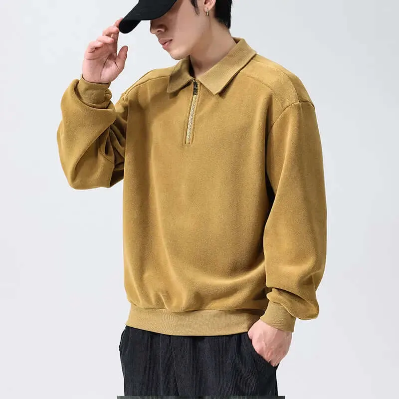 Sweatshirt Winter Warm Fleece Sleeve Top Men's Clothing