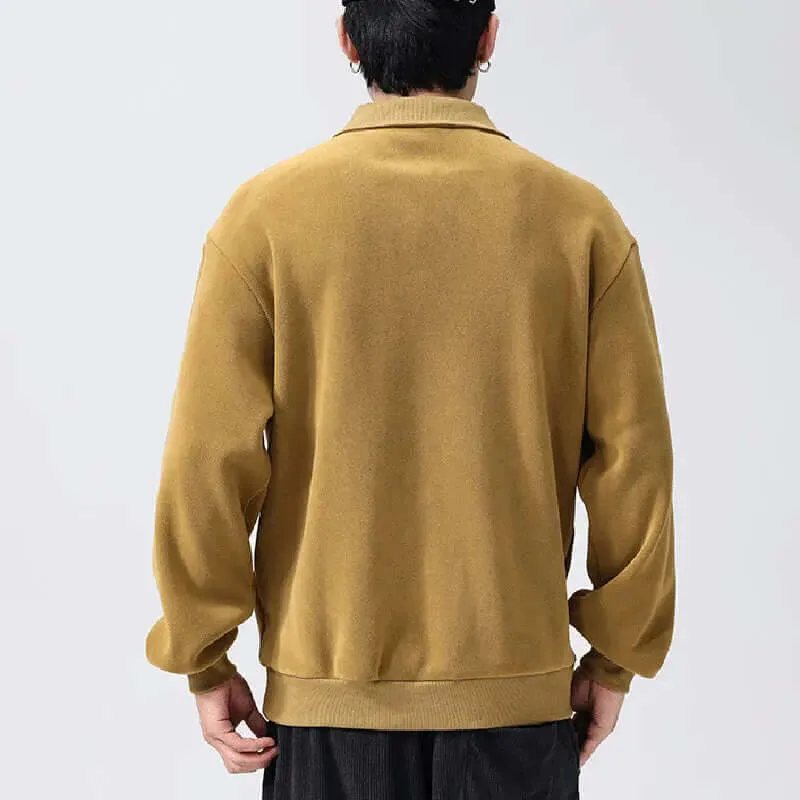 Sweatshirt Winter Warm Fleece Sleeve Top Men's Clothing