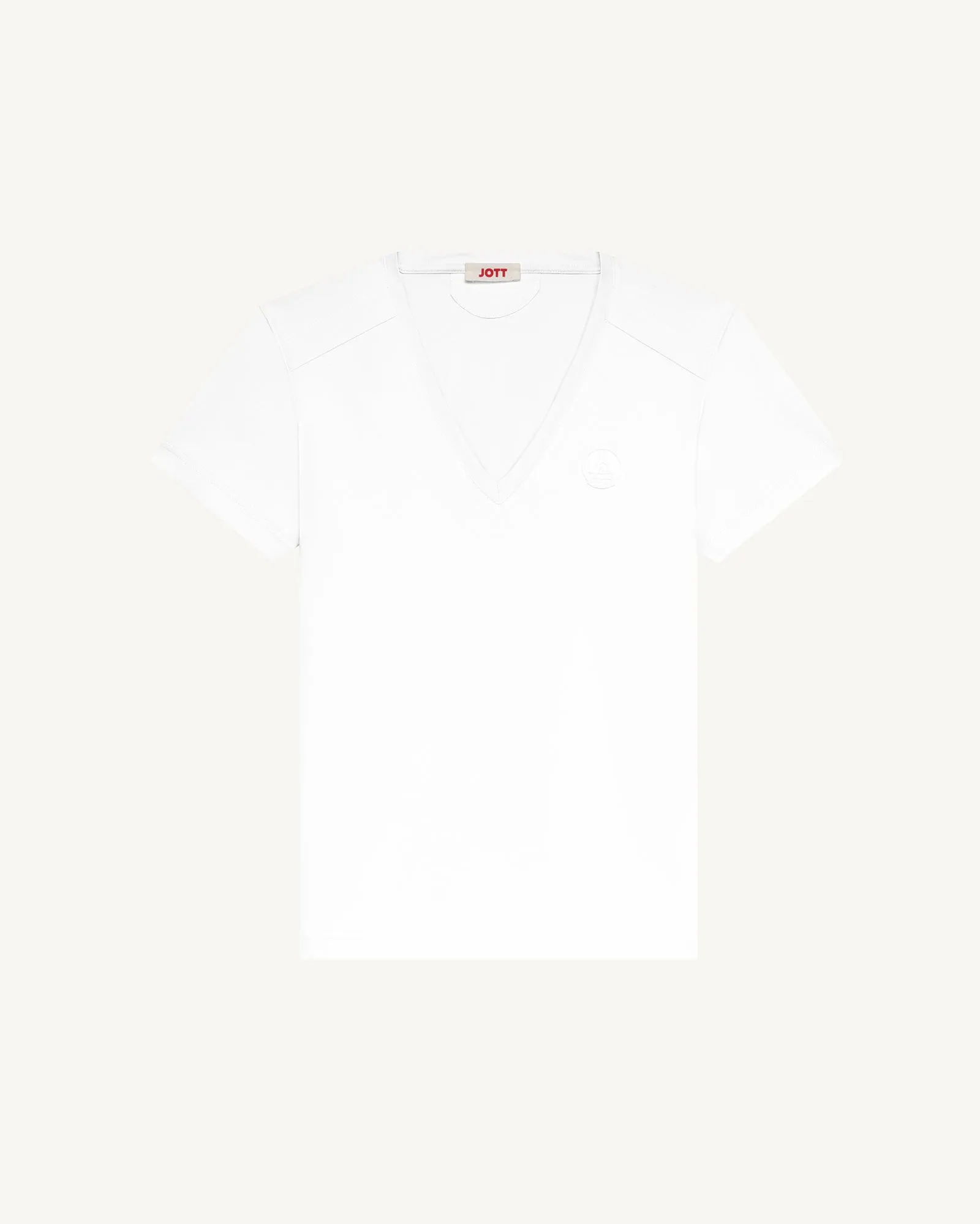 T-shirt col V femme en coton Blanc Sofia