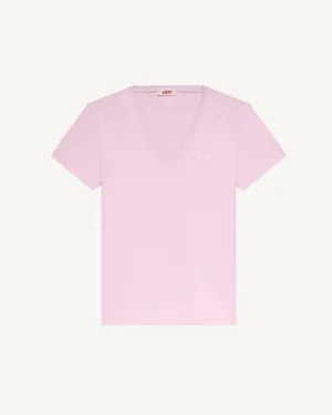 T-shirt col V femme en coton Rose pétale Sofia