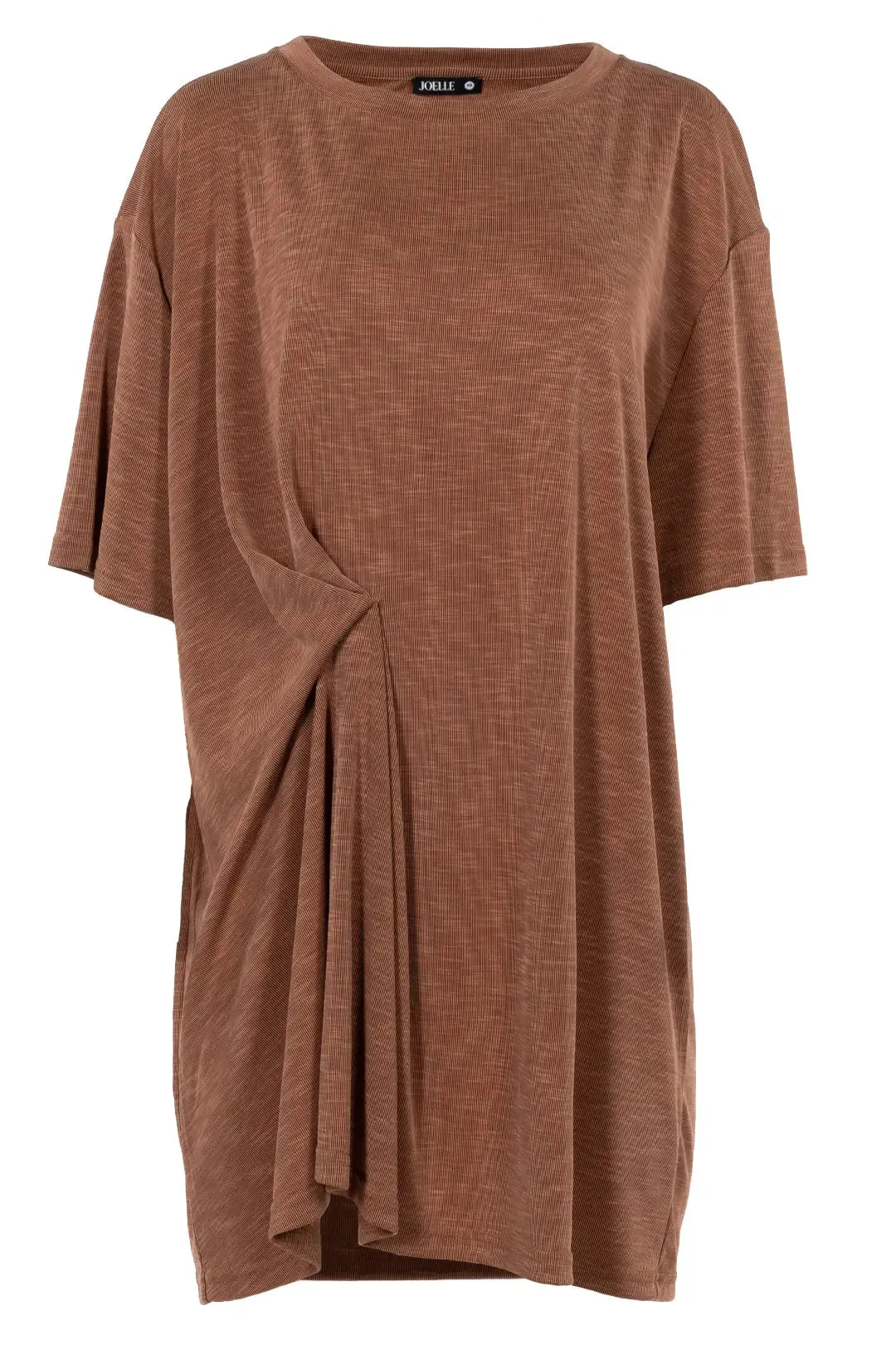 T-shirt long asymétrique tan texturé | Ariston