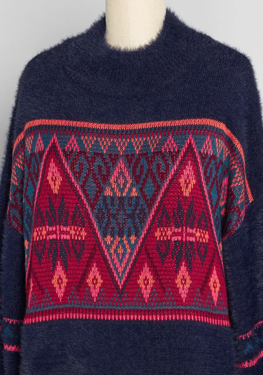 The Snuggle Is Real Fair Isle Sweater Dress