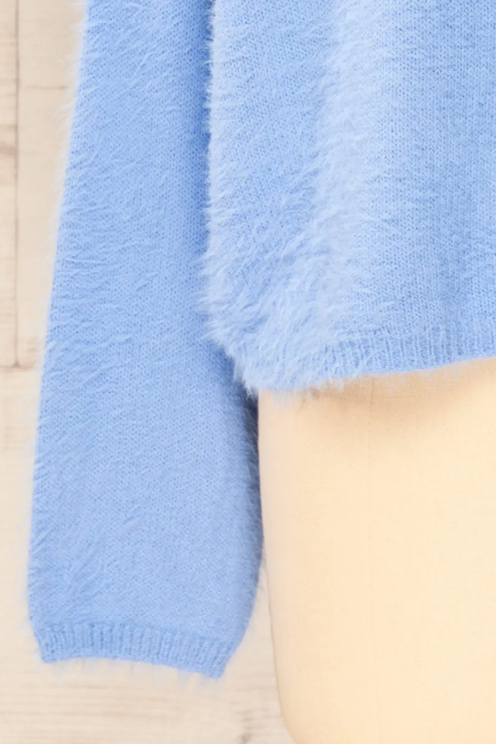 Titania Blue | Fuzzy Turtleneck Sweater