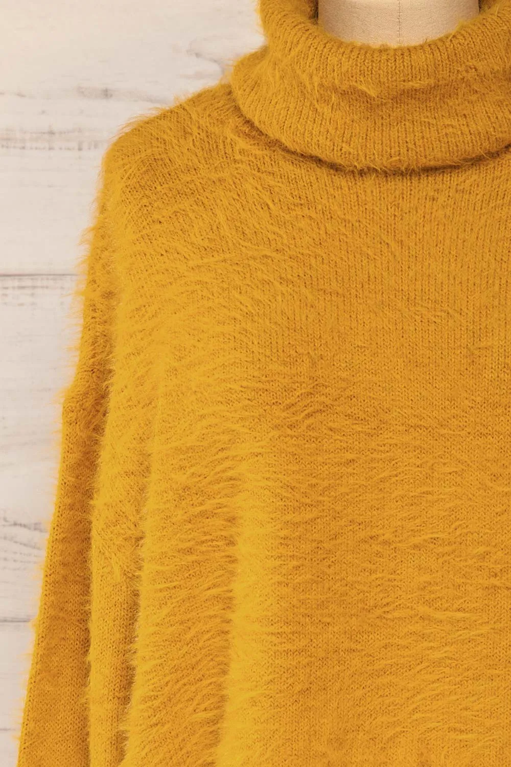 Titania Mustard | Fuzzy Turtleneck Sweater