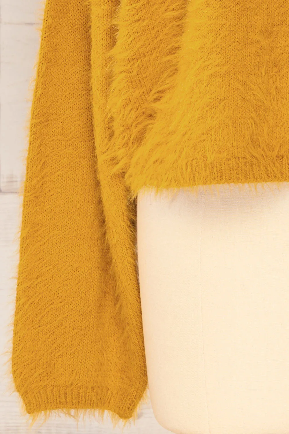 Titania Mustard | Fuzzy Turtleneck Sweater