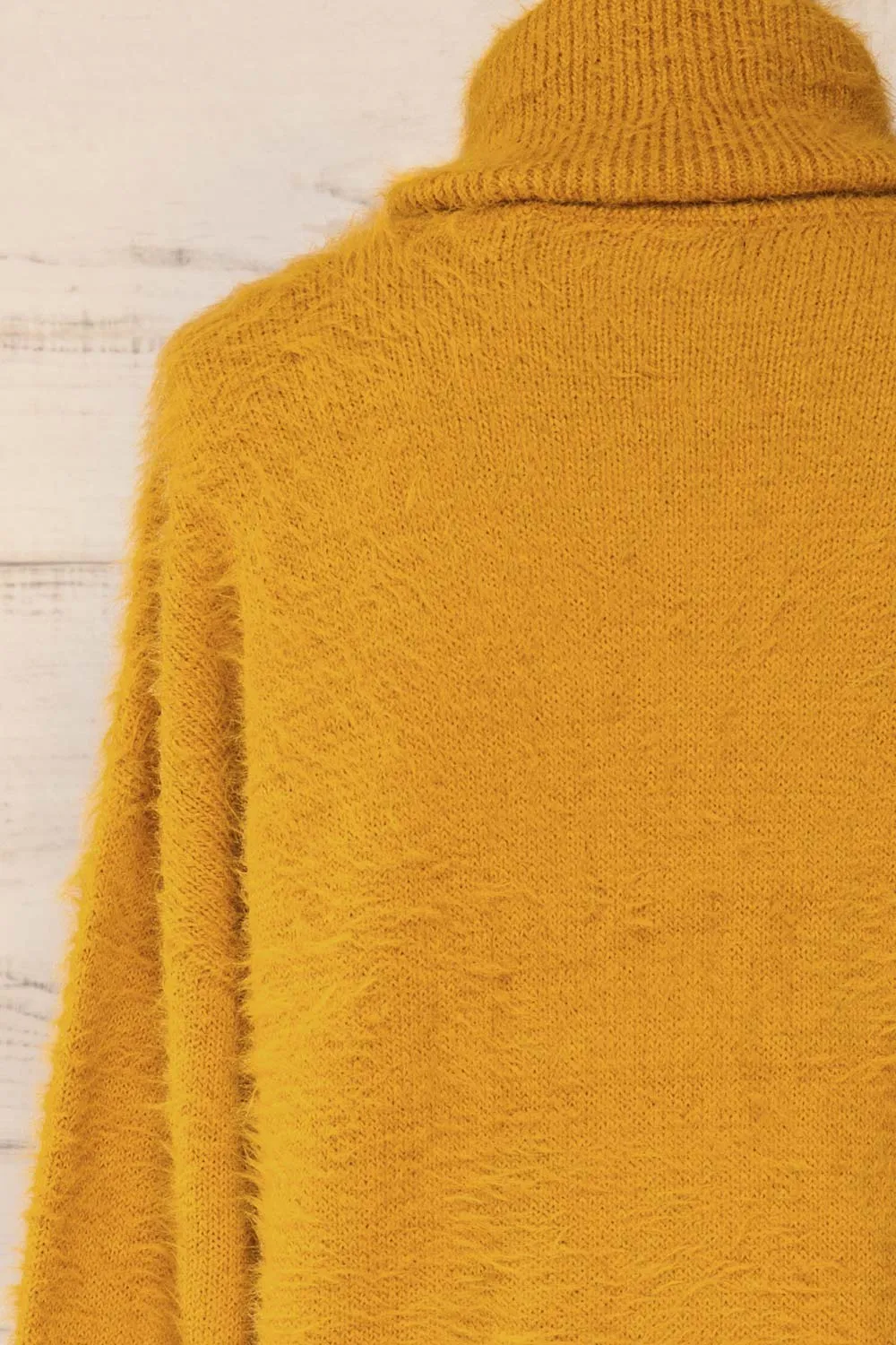 Titania Mustard | Fuzzy Turtleneck Sweater