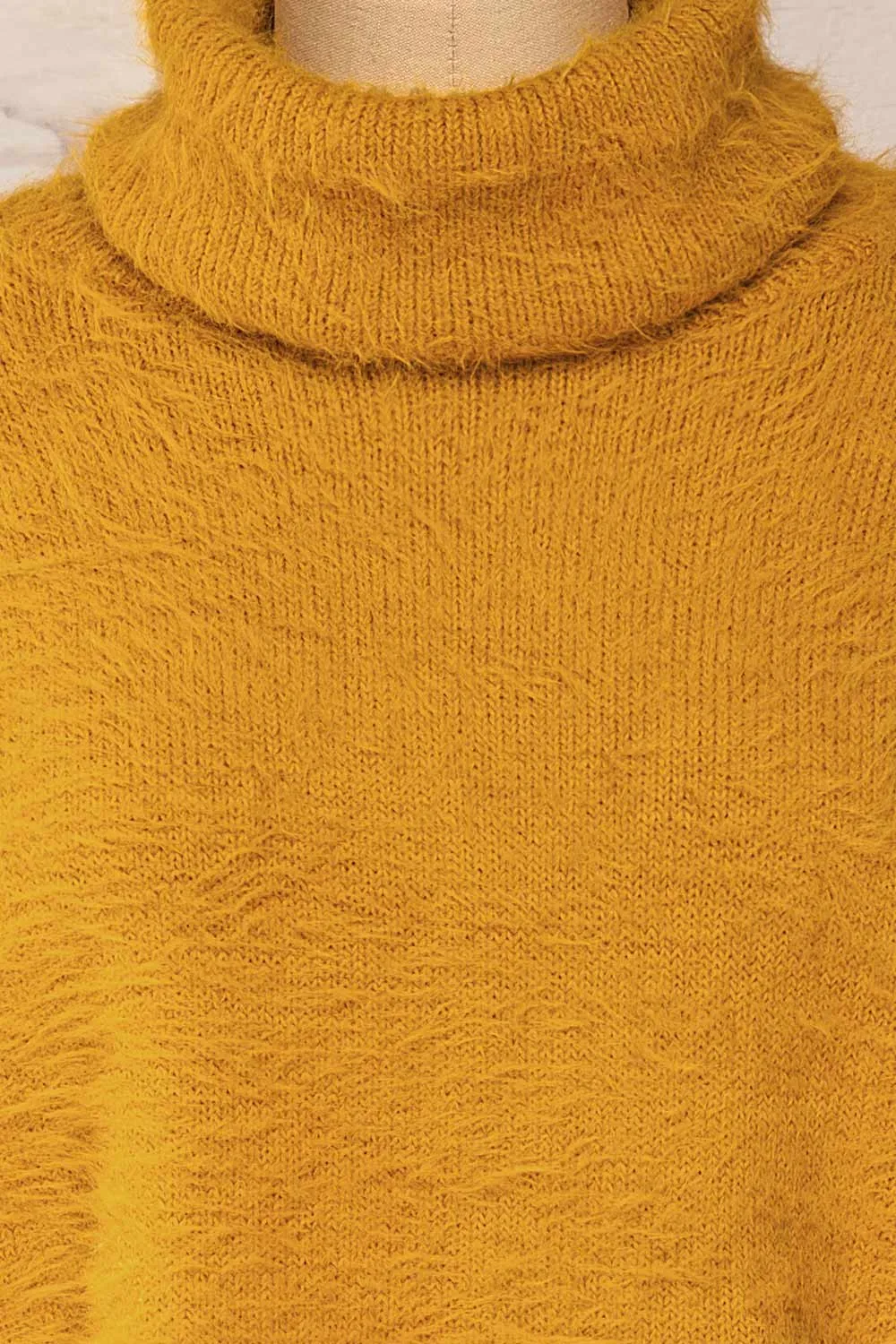 Titania Mustard | Fuzzy Turtleneck Sweater