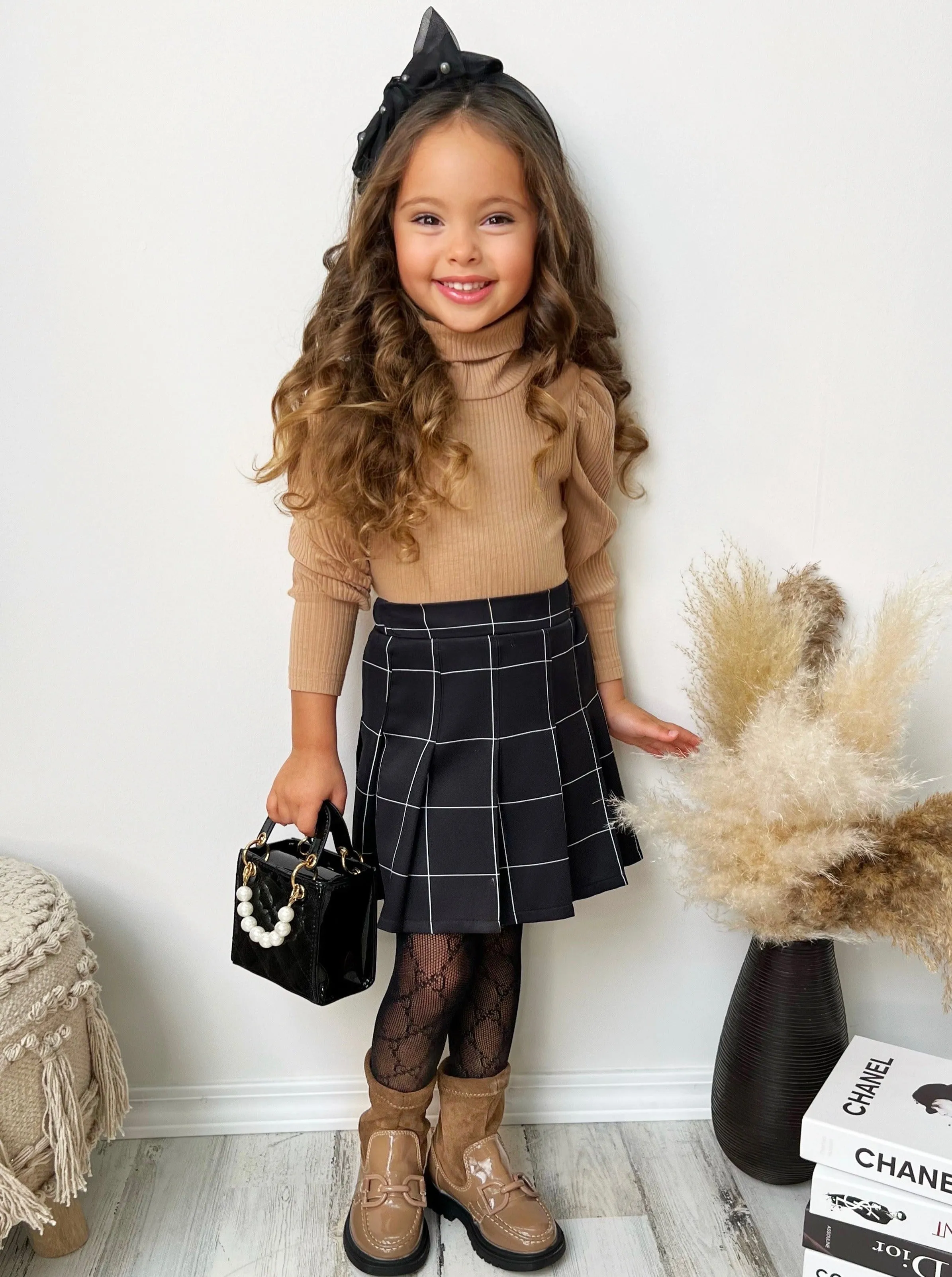 Top of the Class Sweater and Pleated Skirt Set