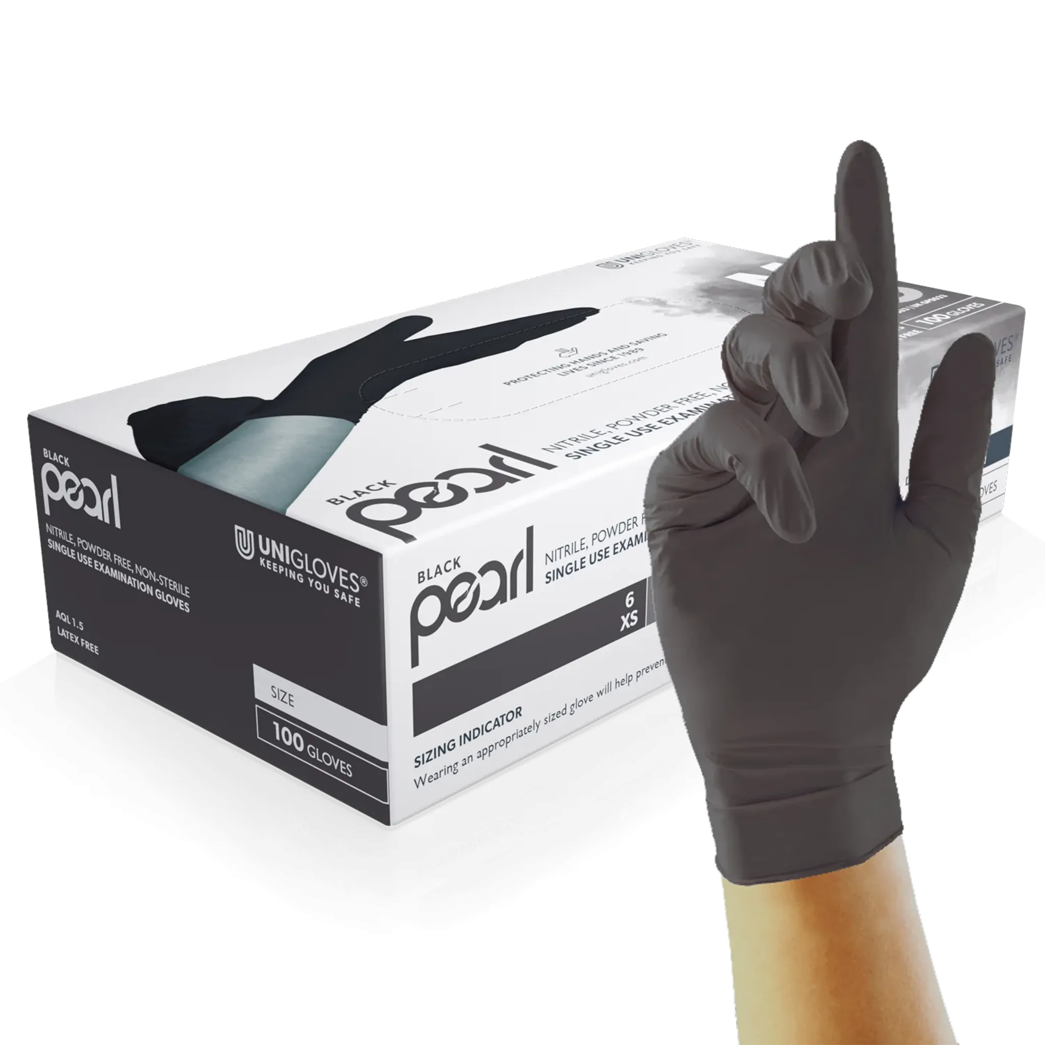 Uniglove Black Pearl Nitrile Gloves