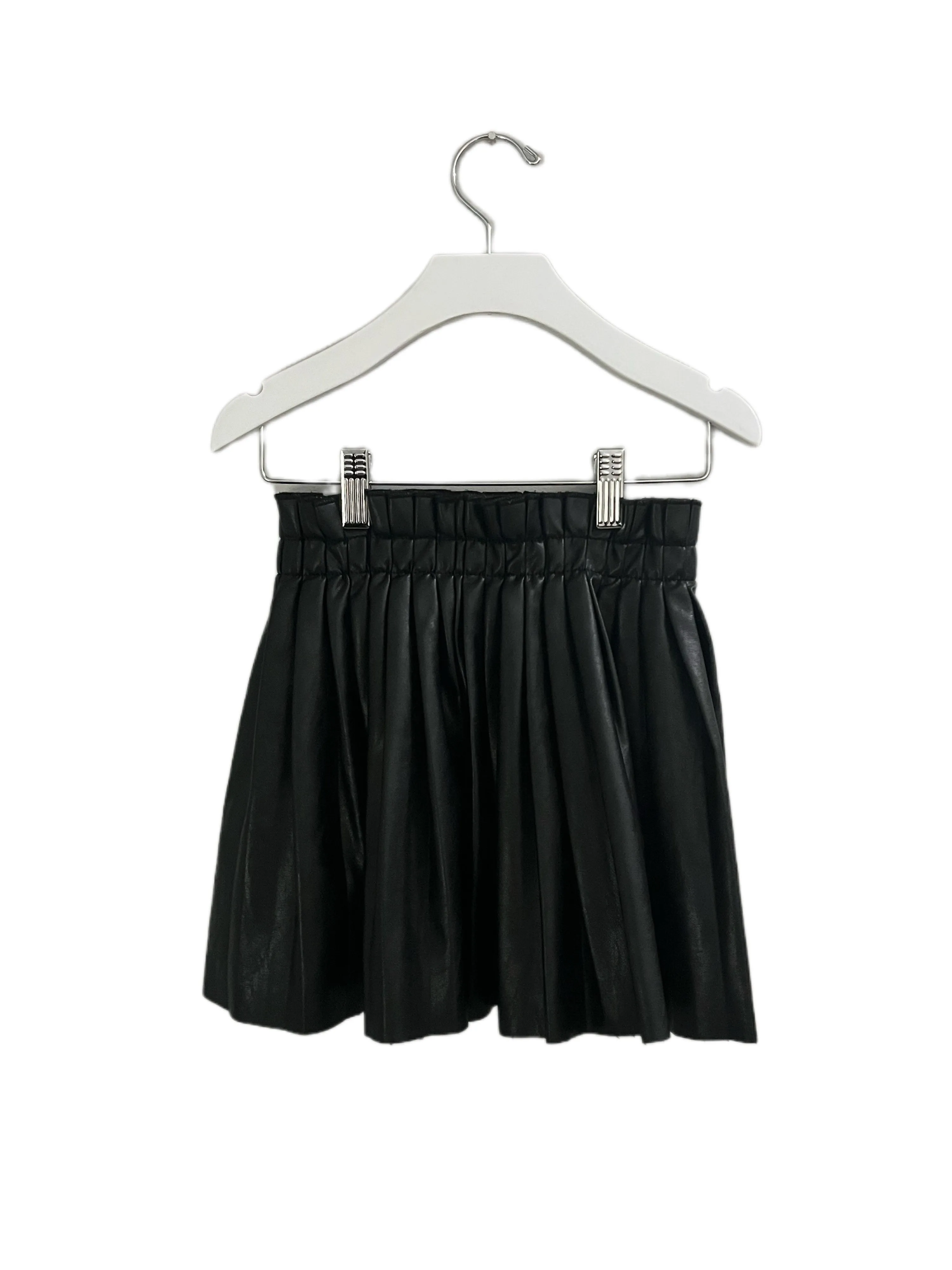 VEGAN LEATHER PLEATED SKIRT (SZ 8-10)