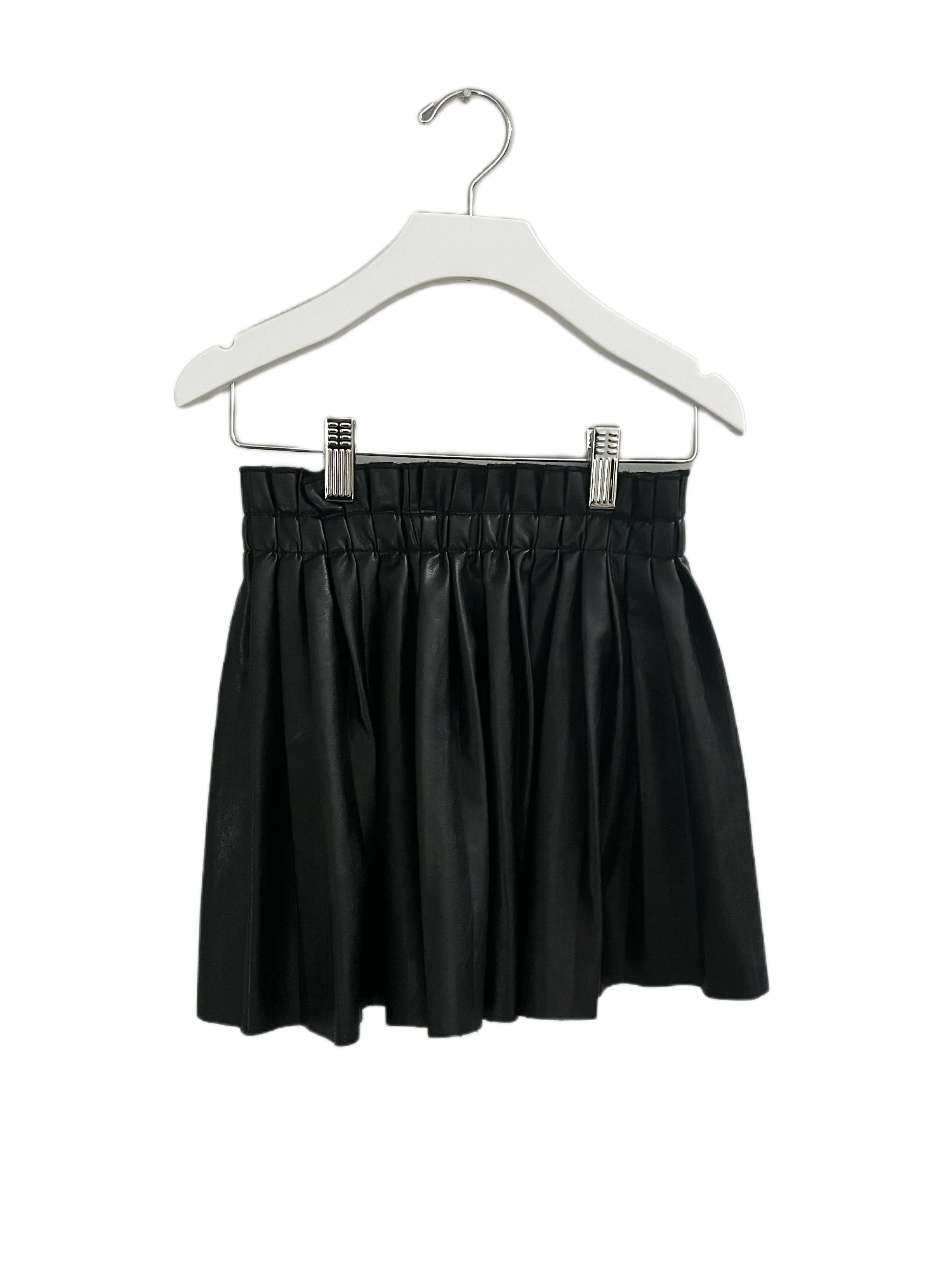 VEGAN LEATHER PLEATED SKIRT (SZ 8-10)