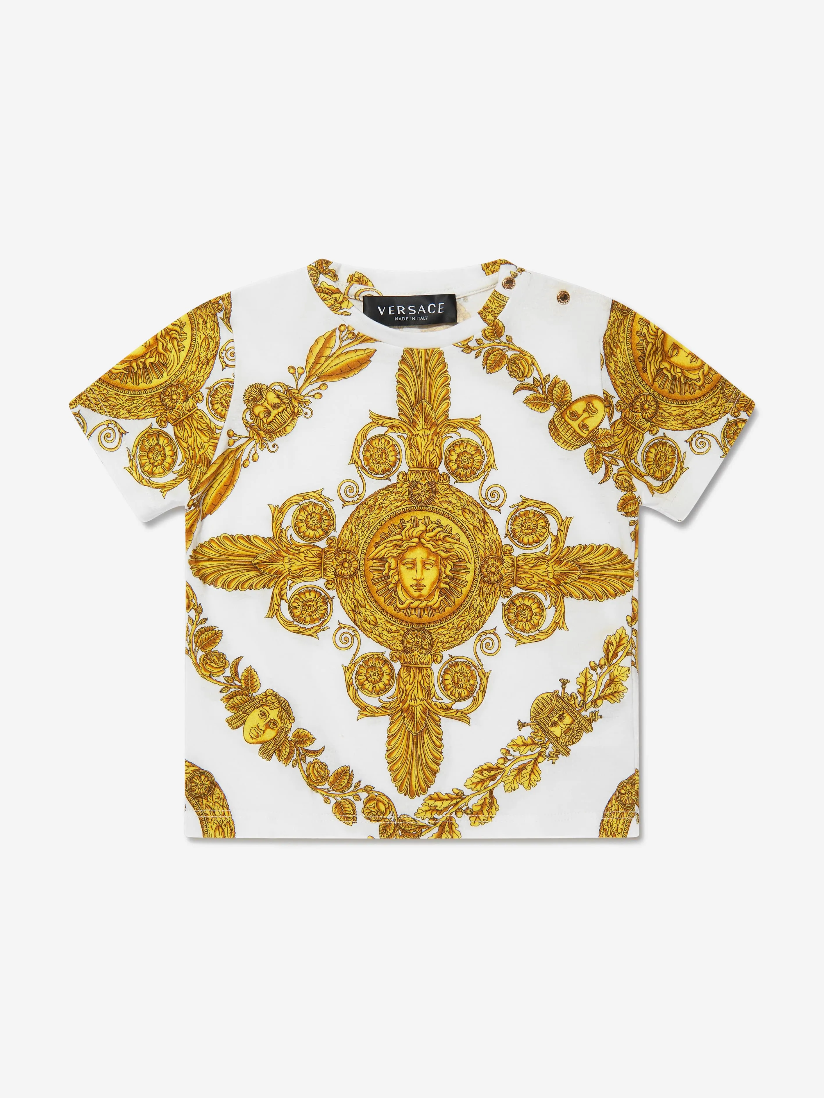 Versace Baby Maschera Baroque T-Shirt in White