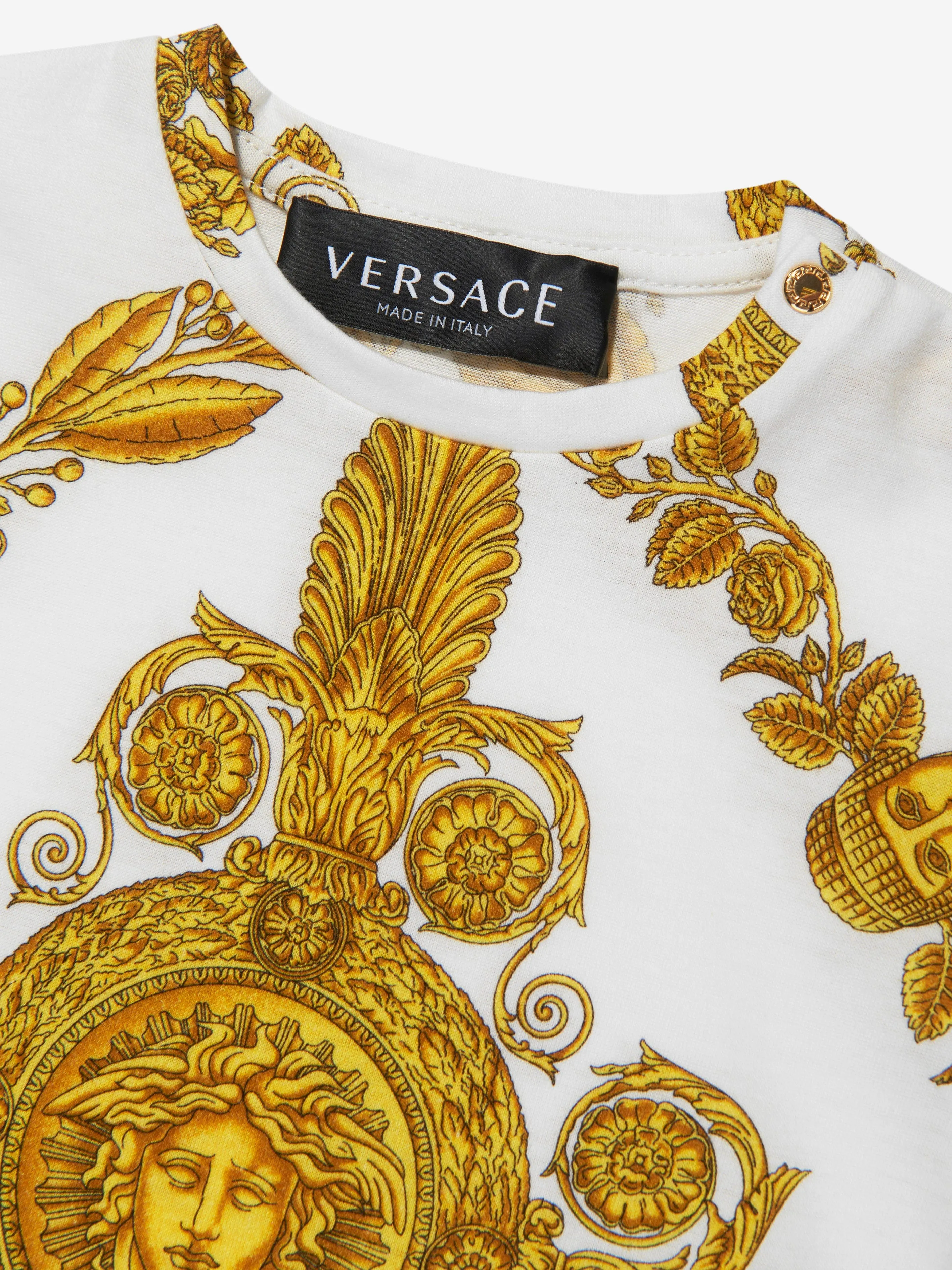 Versace Baby Maschera Baroque T-Shirt in White