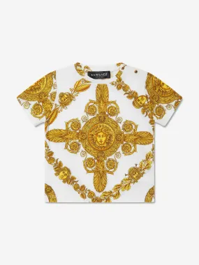 Versace Baby Maschera Baroque T-Shirt in White