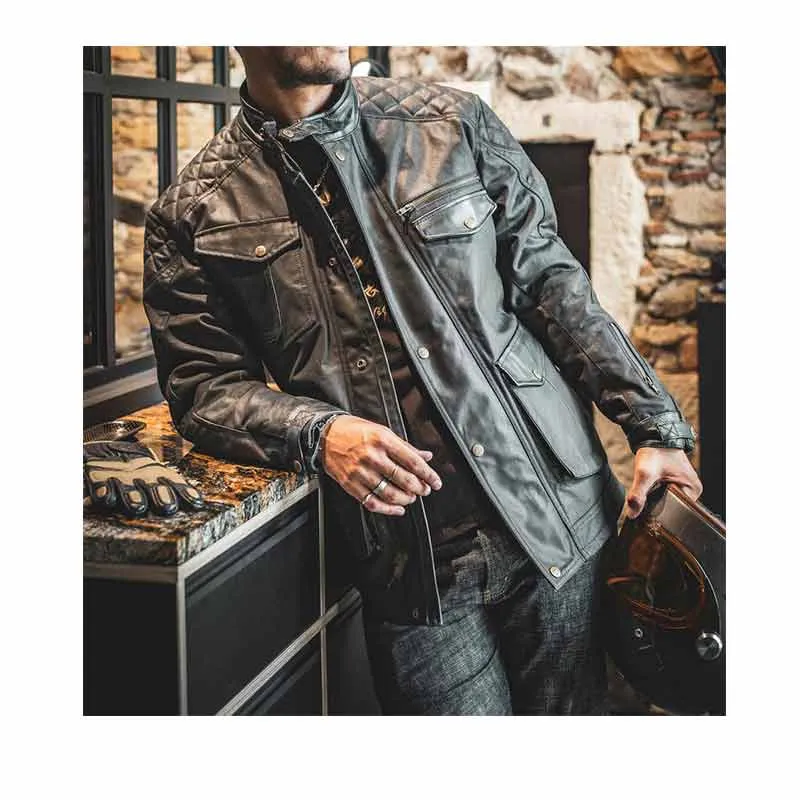 Veste moto coton waxed MISSION CE AAA | Age of Glory