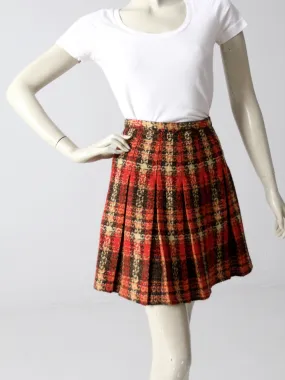 vintage 1960s plaid mini skirt