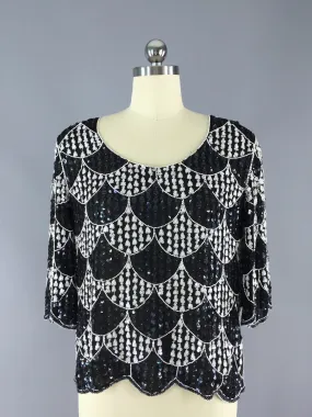 Vintage Art Deco Sequined Blouse