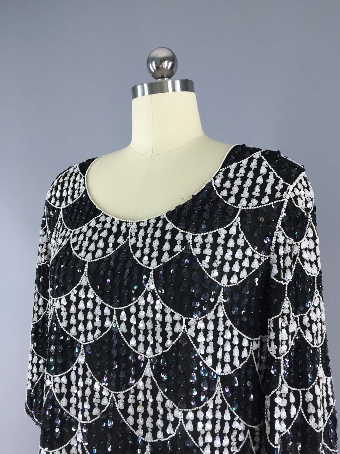 Vintage Art Deco Sequined Blouse