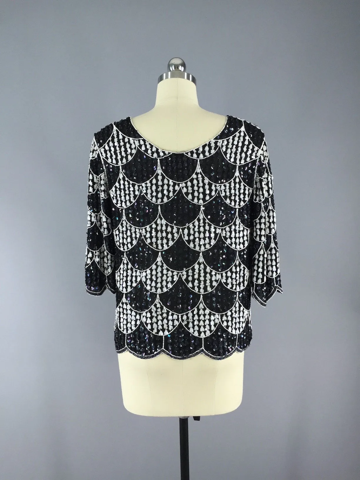 Vintage Art Deco Sequined Blouse