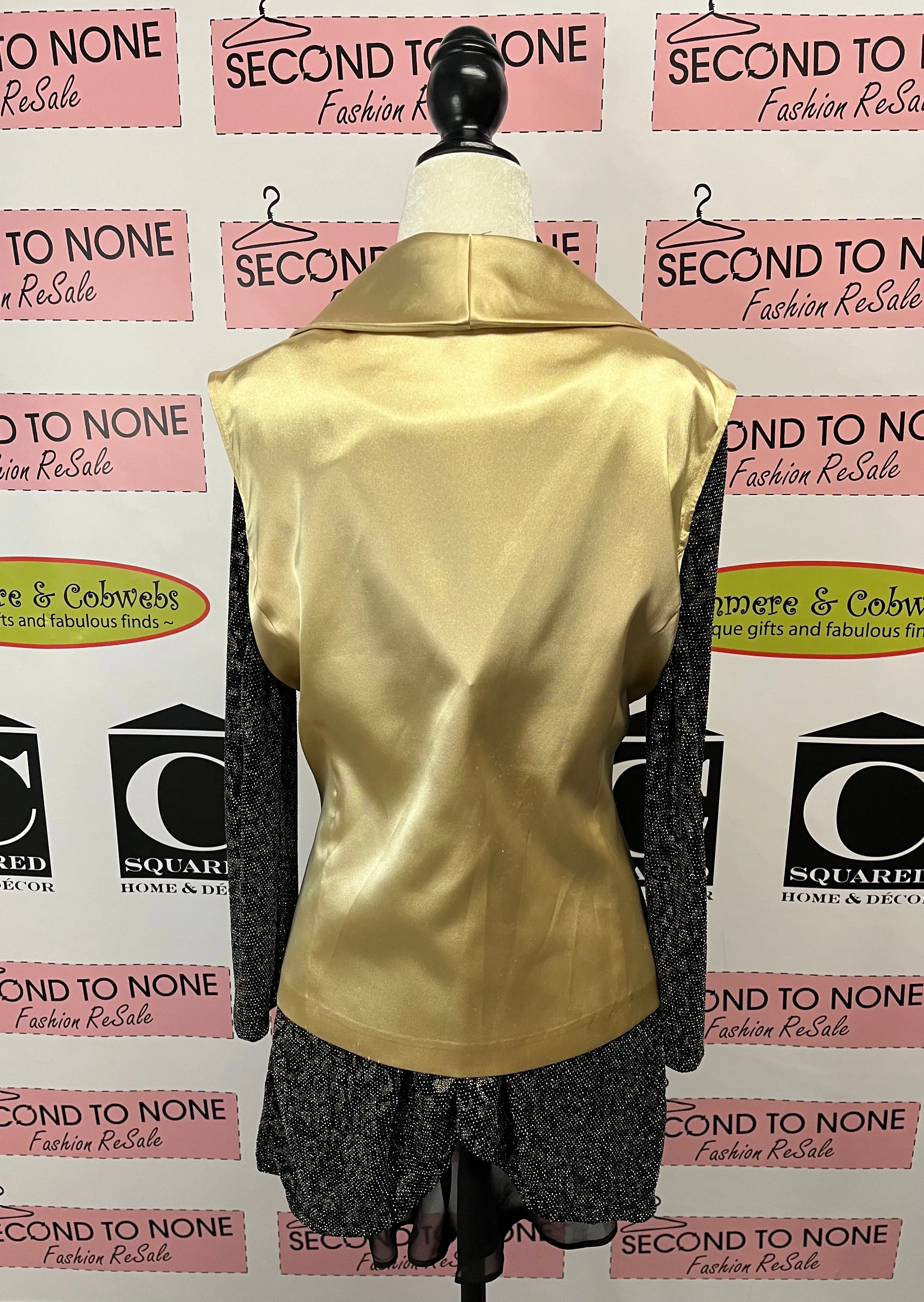 Vintage Gold Tuxedo Top (Size L)