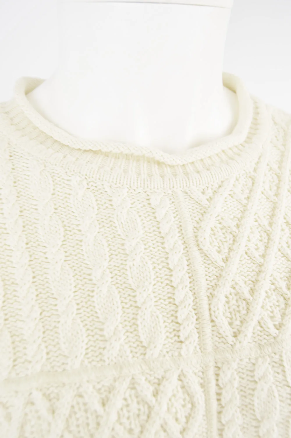 Vintage Men's Cable Knit & Cotton Sweatshirt, 1990s