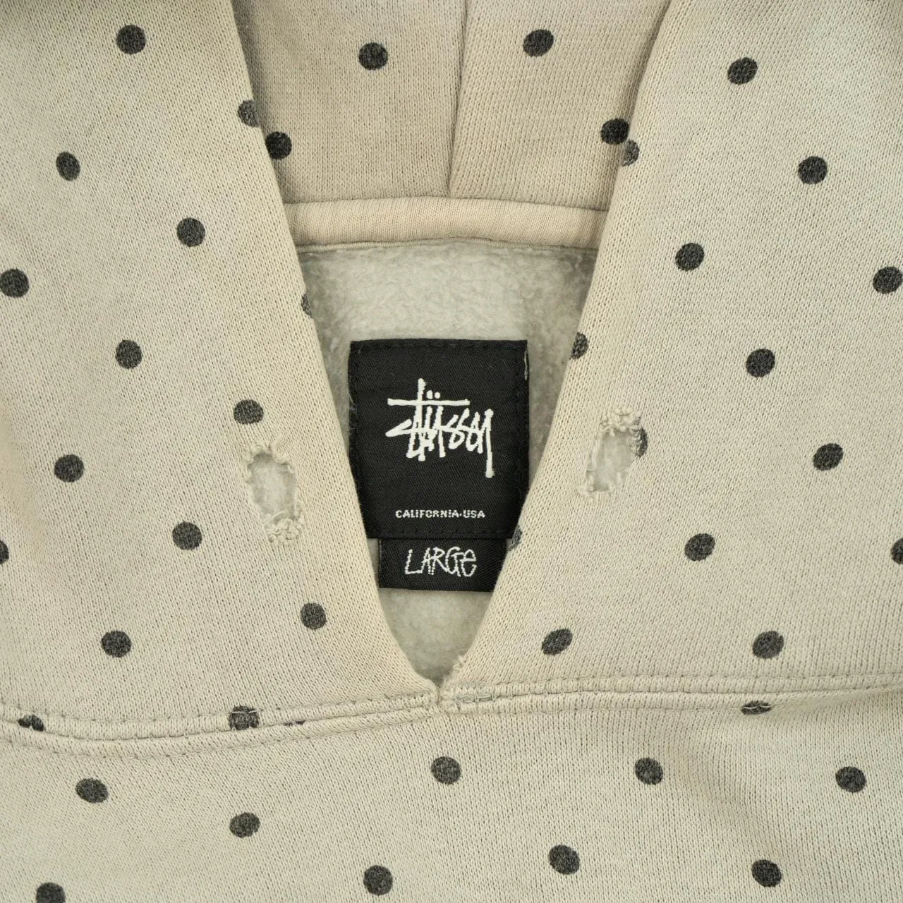 Vintage Stussy Dot Pattern Hoodie Size L