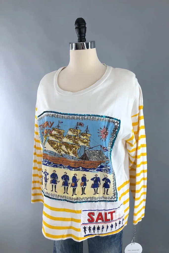 Vintage Take Away Sequined Tall Ship T-Shirt