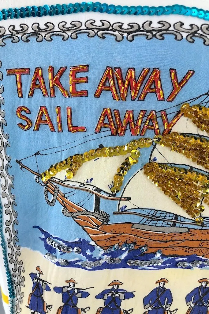 Vintage Take Away Sequined Tall Ship T-Shirt