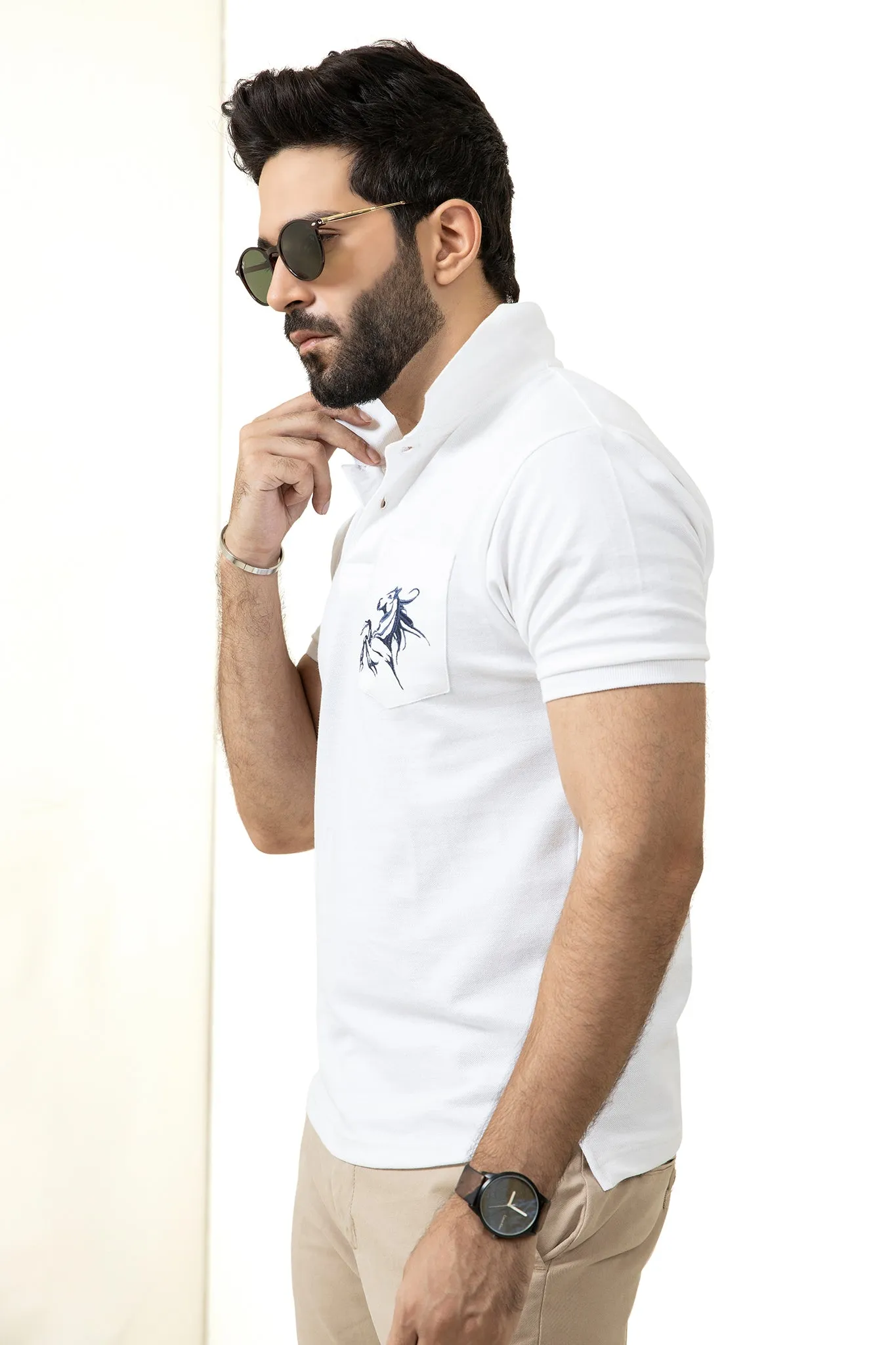 White Pocket Polo - P20 - MP0022R