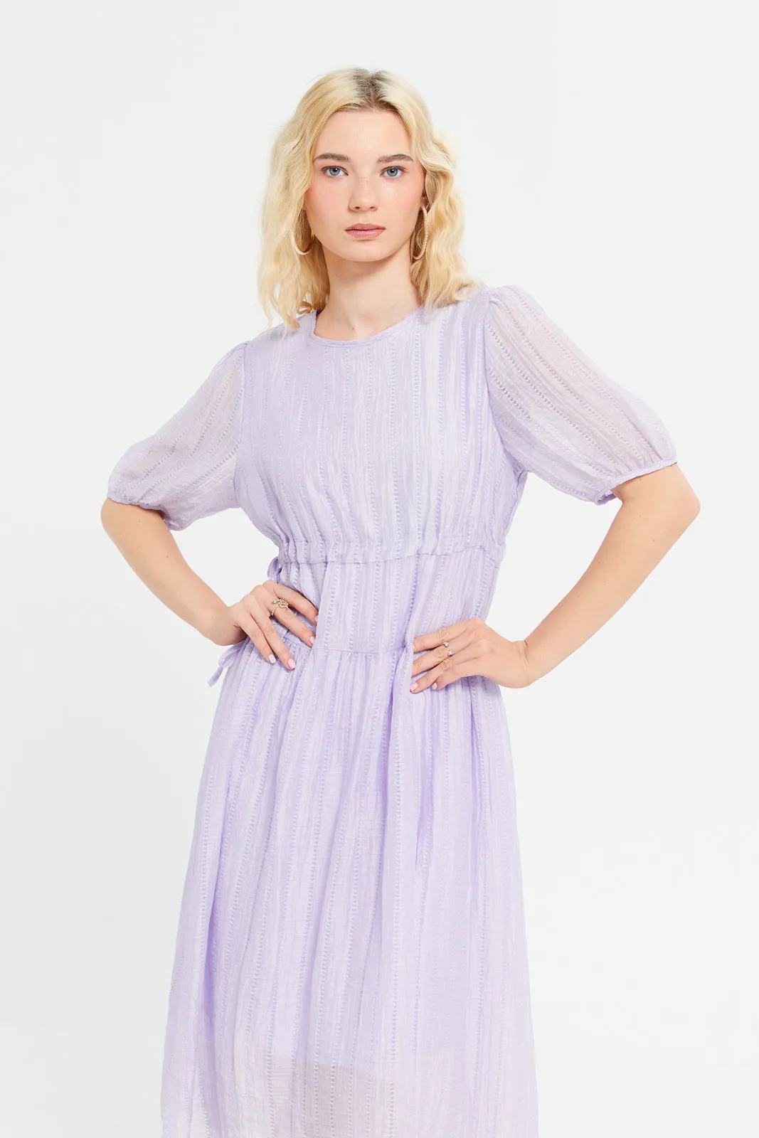 Women Lilac Mid Length Dress