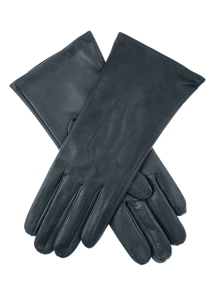 Women's Heritage Touchscreen Three-Point Silk-Lined Leather Gloves