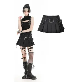 Women's Punk Big-pocket Pleated Skirt