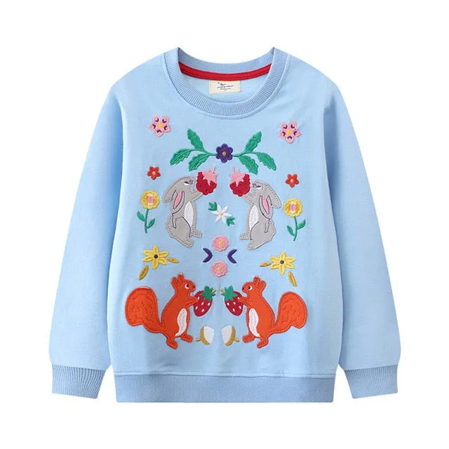 Woodlands Forest - Girls Embroidered Sweater Jumper