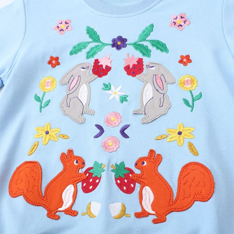 Woodlands Forest - Girls Embroidered Sweater Jumper