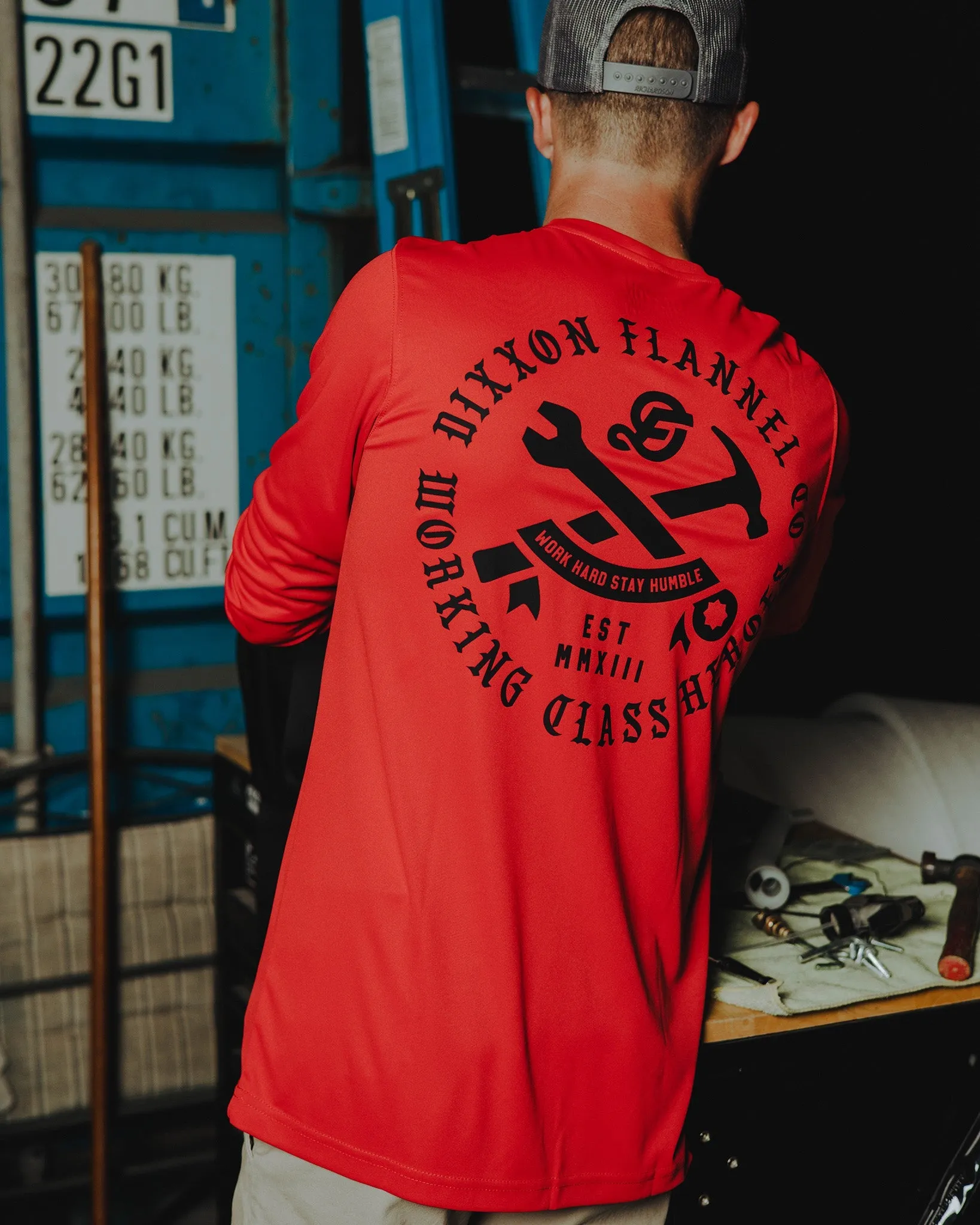 Working Class Heroes UV Long Sleeve T-Shirt - Red