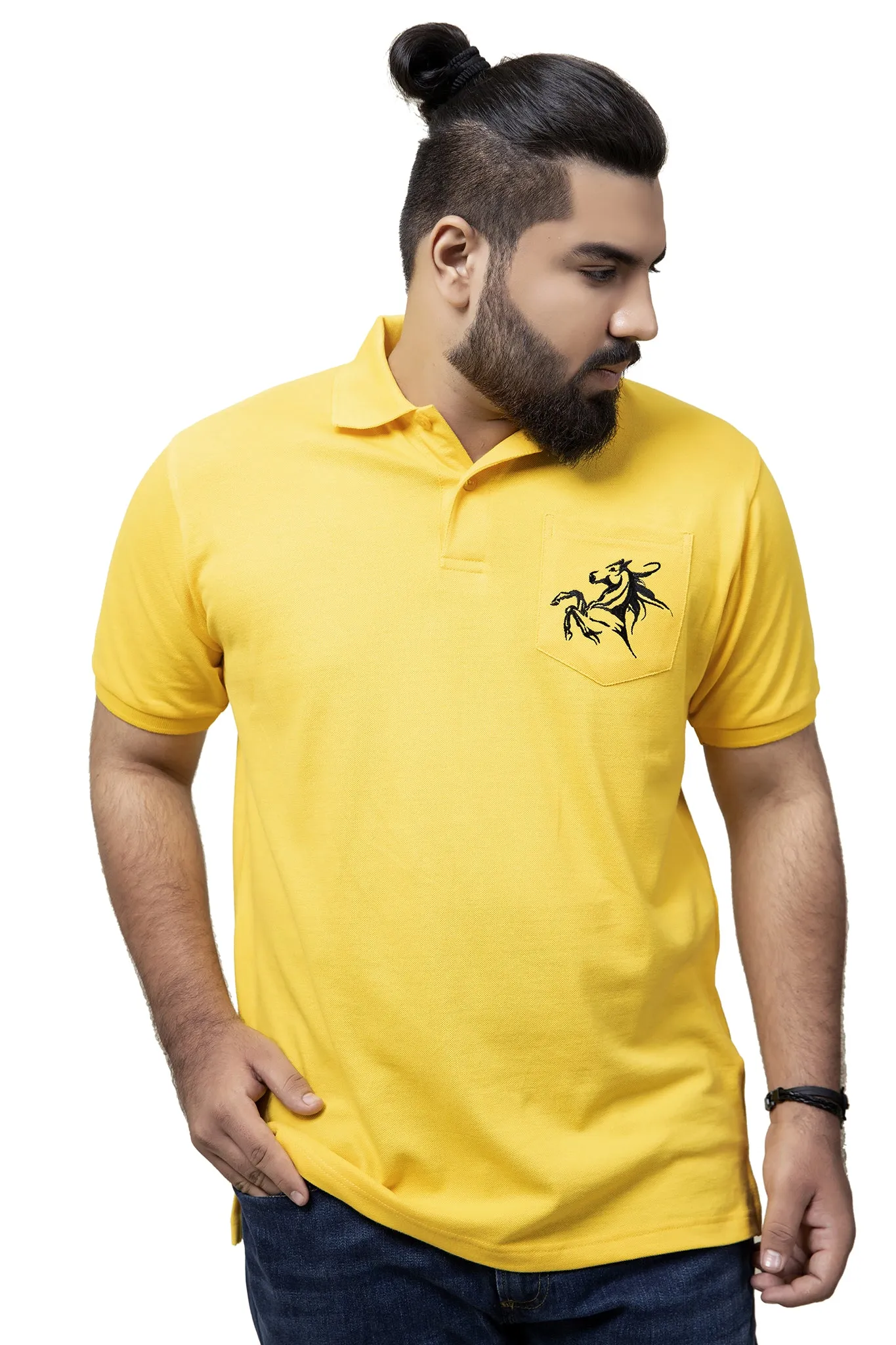 Yellow Pocket Polo (Plus Size) - A20 - MP0018P